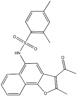 N-(3-acetyl-2-methylnaphtho[1,2-b]furan-5-yl)-2,4-dimethylbenzenesulfonamide 结构式