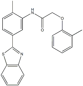 N-[5-(1,3-benzothiazol-2-yl)-2-methylphenyl]-2-(2-methylphenoxy)acetamide 结构式