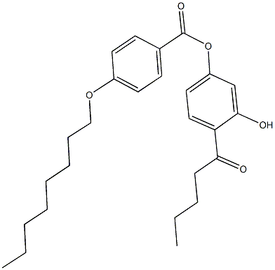 3-hydroxy-4-pentanoylphenyl 4-(octyloxy)benzoate 结构式