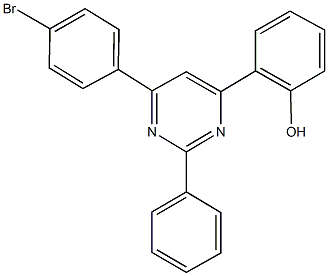 2-[6-(4-bromophenyl)-2-phenyl-4-pyrimidinyl]phenol 结构式