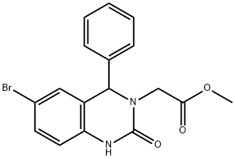 methyl (6-bromo-2-oxo-4-phenyl-1,4-dihydro-3(2H)-quinazolinyl)acetate 结构式
