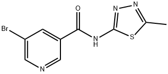 5-bromo-N-(5-methyl-1,3,4-thiadiazol-2-yl)nicotinamide 结构式