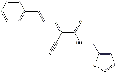2-cyano-N-(2-furylmethyl)-5-phenyl-2,4-pentadienamide 结构式