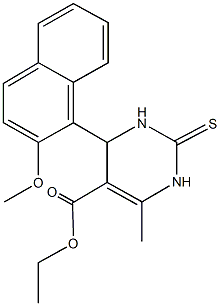 ethyl 4-(2-methoxy-1-naphthyl)-6-methyl-2-thioxo-1,2,3,4-tetrahydro-5-pyrimidinecarboxylate 结构式