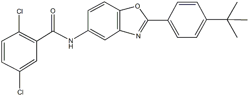 2,5-dichloro-N-{2-[4-(1,1-dimethylethyl)phenyl]-1,3-benzoxazol-5-yl}benzamide 结构式