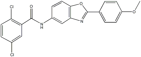 2,5-dichloro-N-{2-[4-(methyloxy)phenyl]-1,3-benzoxazol-5-yl}benzamide 结构式