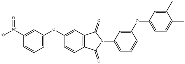 2-[3-(3,4-dimethylphenoxy)phenyl]-5-{3-nitrophenoxy}-1H-isoindole-1,3(2H)-dione 结构式