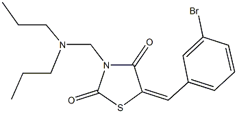 5-(3-bromobenzylidene)-3-[(dipropylamino)methyl]-1,3-thiazolidine-2,4-dione 结构式