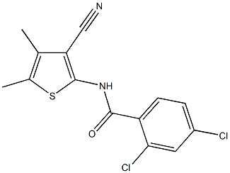 2,4-dichloro-N-(3-cyano-4,5-dimethylthien-2-yl)benzamide 结构式