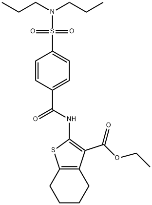 ethyl 2-({4-[(dipropylamino)sulfonyl]benzoyl}amino)-4,5,6,7-tetrahydro-1-benzothiophene-3-carboxylate 结构式