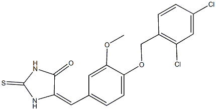 5-{4-[(2,4-dichlorobenzyl)oxy]-3-methoxybenzylidene}-2-thioxo-4-imidazolidinone 结构式