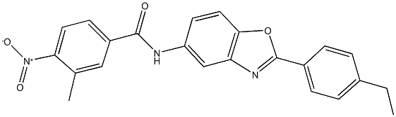 N-[2-(4-ethylphenyl)-1,3-benzoxazol-5-yl]-4-nitro-3-methylbenzamide 结构式