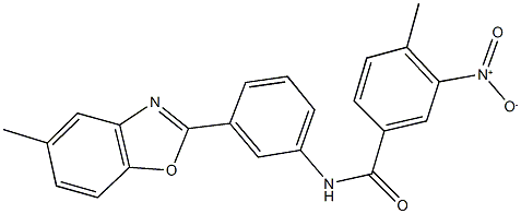 3-nitro-4-methyl-N-[3-(5-methyl-1,3-benzoxazol-2-yl)phenyl]benzamide 结构式