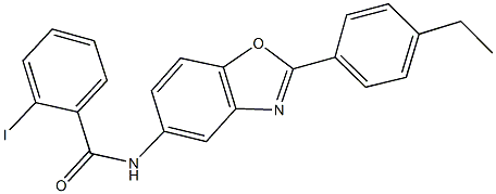 N-[2-(4-ethylphenyl)-1,3-benzoxazol-5-yl]-2-iodobenzamide 结构式