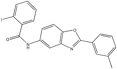 2-iodo-N-[2-(3-methylphenyl)-1,3-benzoxazol-5-yl]benzamide 结构式