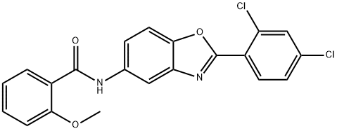 N-[2-(2,4-dichlorophenyl)-1,3-benzoxazol-5-yl]-2-methoxybenzamide 结构式