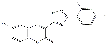 6-bromo-3-[4-(2,4-dimethylphenyl)-1,3-thiazol-2-yl]-2H-chromen-2-one 结构式