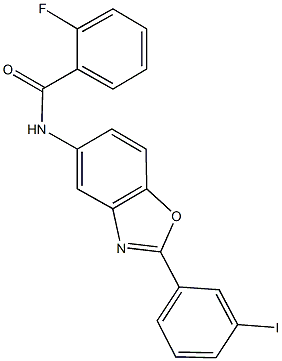 2-fluoro-N-[2-(3-iodophenyl)-1,3-benzoxazol-5-yl]benzamide 结构式