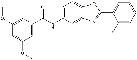 N-[2-(2-fluorophenyl)-1,3-benzoxazol-5-yl]-3,5-dimethoxybenzamide 结构式