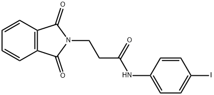 3-(1,3-dioxo-1,3-dihydro-2H-isoindol-2-yl)-N-(4-iodophenyl)propanamide 结构式