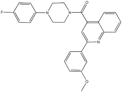 4-{[4-(4-fluorophenyl)-1-piperazinyl]carbonyl}-2-(3-methoxyphenyl)quinoline 结构式