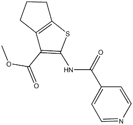 methyl 2-(isonicotinoylamino)-5,6-dihydro-4H-cyclopenta[b]thiophene-3-carboxylate 结构式