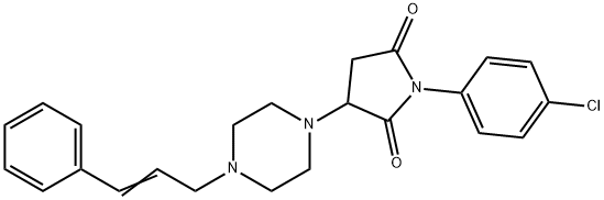 1-(4-chlorophenyl)-3-(4-cinnamyl-1-piperazinyl)-2,5-pyrrolidinedione 结构式