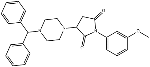 3-(4-benzhydryl-1-piperazinyl)-1-(3-methoxyphenyl)-2,5-pyrrolidinedione 结构式