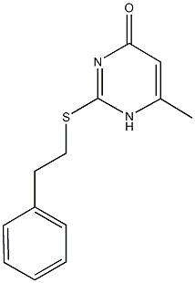 6-methyl-2-[(2-phenylethyl)sulfanyl]-4(1H)-pyrimidinone 结构式