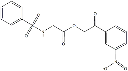 2-{3-nitrophenyl}-2-oxoethyl [(phenylsulfonyl)amino]acetate 结构式