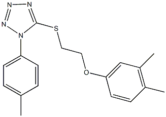 5-{[2-(3,4-dimethylphenoxy)ethyl]sulfanyl}-1-(4-methylphenyl)-1H-tetraazole 结构式