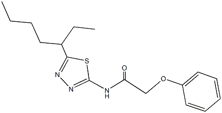 N-[5-(1-ethylpentyl)-1,3,4-thiadiazol-2-yl]-2-phenoxyacetamide 结构式