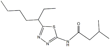 N-[5-(1-ethylpentyl)-1,3,4-thiadiazol-2-yl]-3-methylbutanamide 结构式