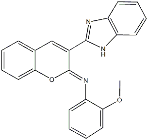 N-[3-(1H-benzimidazol-2-yl)-2H-chromen-2-ylidene]-N-(2-methoxyphenyl)amine 结构式