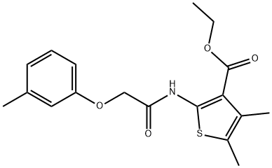 ethyl 4,5-dimethyl-2-{[(3-methylphenoxy)acetyl]amino}-3-thiophenecarboxylate 结构式