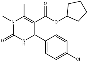 cyclopentyl 4-(4-chlorophenyl)-1,6-dimethyl-2-oxo-1,2,3,4-tetrahydro-5-pyrimidinecarboxylate 结构式