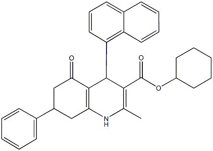 cyclohexyl 2-methyl-4-(1-naphthyl)-5-oxo-7-phenyl-1,4,5,6,7,8-hexahydroquinoline-3-carboxylate 结构式