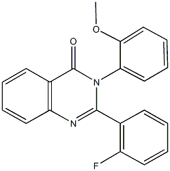 2-(2-fluorophenyl)-3-(2-methoxyphenyl)-4(3H)-quinazolinone 结构式