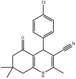4-(4-chlorophenyl)-2,7,7-trimethyl-5-oxo-1,4,5,6,7,8-hexahydroquinoline-3-carbonitrile 结构式