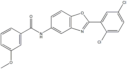 N-[2-(2,5-dichlorophenyl)-1,3-benzoxazol-5-yl]-3-methoxybenzamide 结构式