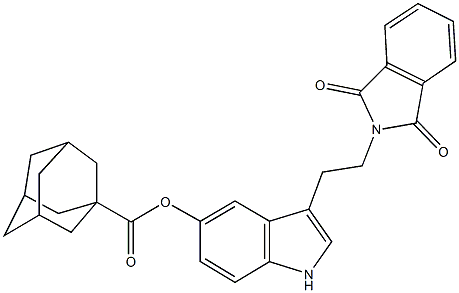 3-[2-(1,3-dioxo-1,3-dihydro-2H-isoindol-2-yl)ethyl]-1H-indol-5-yl 1-adamantanecarboxylate 结构式