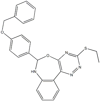 6-[4-(benzyloxy)phenyl]-3-(ethylsulfanyl)-6,7-dihydro[1,2,4]triazino[5,6-d][3,1]benzoxazepine 结构式