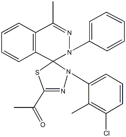 1-[4'-(3-chloro-2-methylphenyl)-4-methyl-2-phenyl-1,2,4',5'-tetrahydrospiro(phthalazine-1,5'-{1,3,4}-thiadiazole)-2'-yl]ethanone 结构式