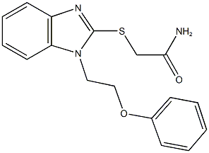 2-{[1-(2-phenoxyethyl)-1H-benzimidazol-2-yl]sulfanyl}acetamide 结构式