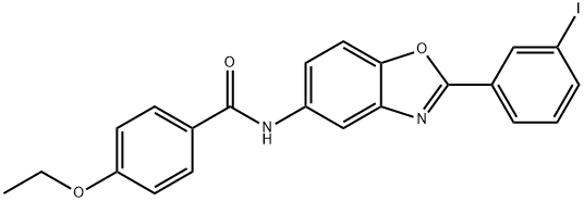 4-ethoxy-N-[2-(3-iodophenyl)-1,3-benzoxazol-5-yl]benzamide 结构式