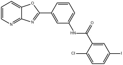 2-chloro-5-iodo-N-(3-[1,3]oxazolo[4,5-b]pyridin-2-ylphenyl)benzamide 结构式