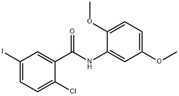 2-chloro-N-(2,5-dimethoxyphenyl)-5-iodobenzamide 结构式
