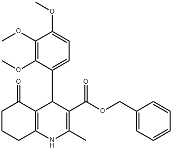 phenylmethyl 2-methyl-5-oxo-4-[2,3,4-tris(methyloxy)phenyl]-1,4,5,6,7,8-hexahydroquinoline-3-carboxylate 结构式