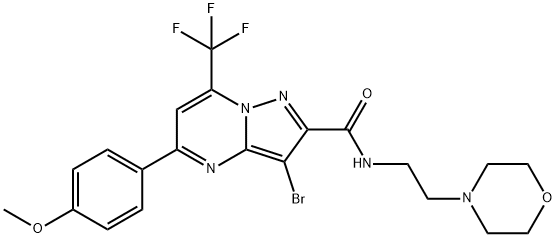 3-bromo-5-(4-methoxyphenyl)-N-[2-(4-morpholinyl)ethyl]-7-(trifluoromethyl)pyrazolo[1,5-a]pyrimidine-2-carboxamide 结构式