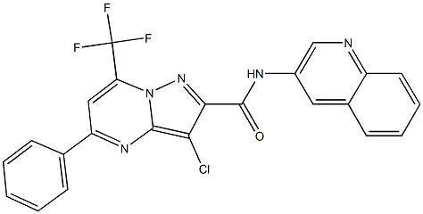3-chloro-5-phenyl-N-(3-quinolinyl)-7-(trifluoromethyl)pyrazolo[1,5-a]pyrimidine-2-carboxamide 结构式